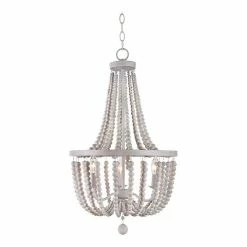 Kenroy Home Casual Bead Chandelier Steel White