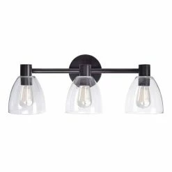 Kenroy Home Edis 3-Light Glass Vanity Light Oil Rubbed Bronze