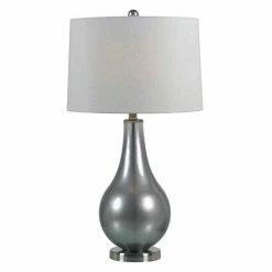 Kenroy Home Teardrop Table Lamp Metallic Pewter