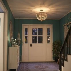 Kenroy Home Casual 3-Light Bead Semi Flush Ceiling Light Bronze Gray Wood Beads -Kenroy Home SHOP unnamed file 43